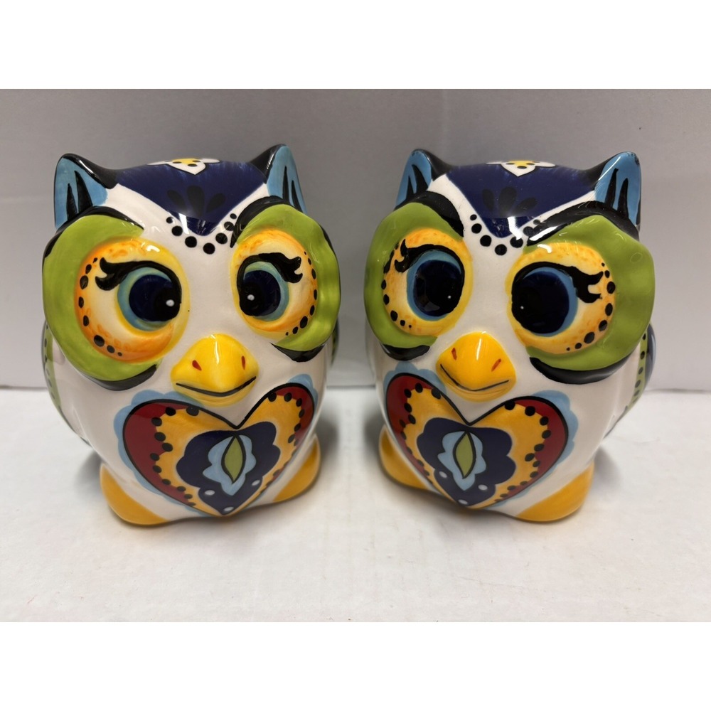Tabletops Unlimited Espana Lifestyle BOCCA OWL Salt & Pepper‎ Shakers Colorful 2